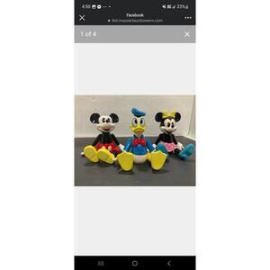 Schmid Disney Moveable Music Figures, Lot Of 3, MICKEY(loose)DONALD MINNIE